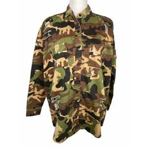 PRETTY LITTLE THING Oversized Denim Shirt Size 8